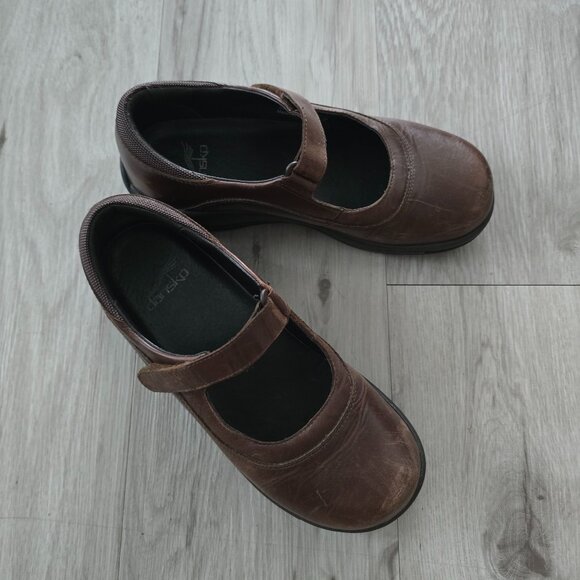 Dansko | 'Courtney' brown leather Mary Jane platform boho shoes | WMS 6.5 - Picture 2 of 10